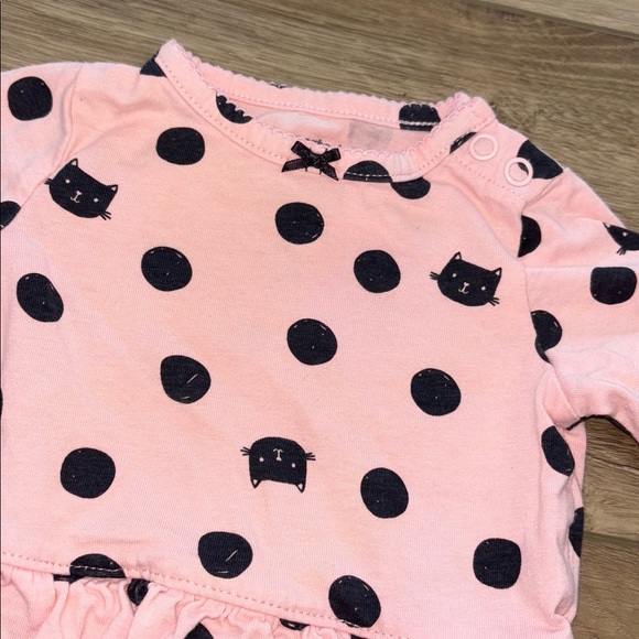 Carter's Pink and Black Polka Dot Bodysuit size 3 months - Picture 2 of 4